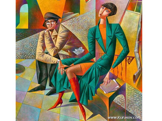 georgy-kurasov-Russian-contemporary-colorful-emotive-cubist-painter